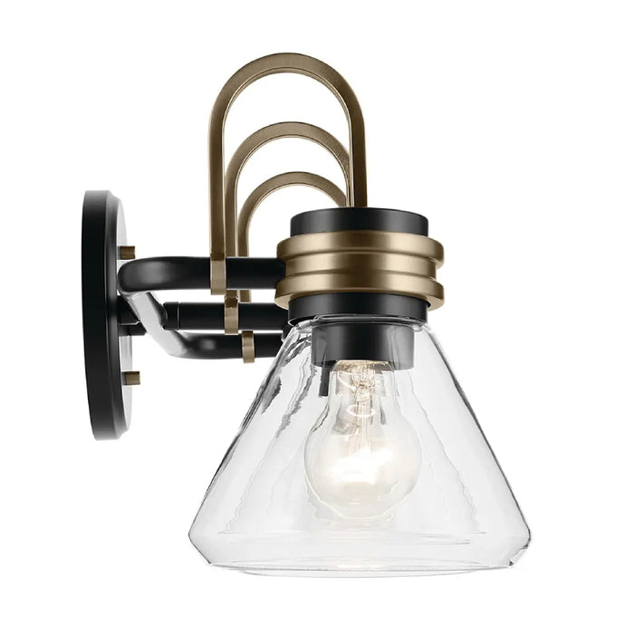 Kichler 55155 Farum 3-lt 26" Vanity Light - Black with Champagne Bronze Clear Glass