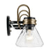 Kichler 55155 Farum 3-lt 26" Vanity Light - Black with Champagne Bronze Clear Glass