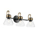 Kichler 55155 Farum 3-lt 26" Vanity Light - Black with Champagne Bronze Clear Glass