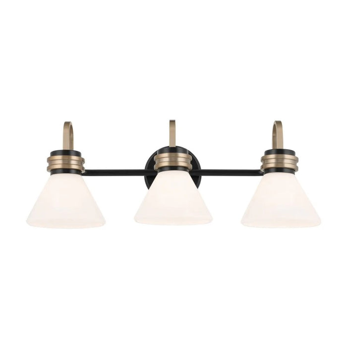 Kichler 55155 Farum 3-lt 26" Vanity Light - Black with Champagne Bronze Opal Glass