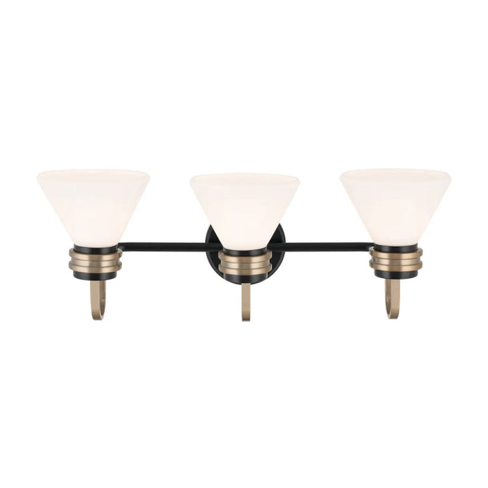 Kichler 55155 Farum 3-lt 26" Vanity Light - Black with Champagne Bronze Opal Glass