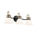 Kichler 55155 Farum 3-lt 26" Vanity Light - Black with Champagne Bronze Opal Glass