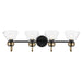 Kichler 55156 Farum 4-lt 34" Vanity Light - Black Clear Glass