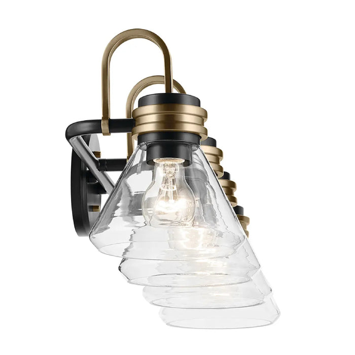 Kichler 55156 Farum 4-lt 34" Vanity Light - Black Clear Glass