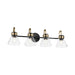 Kichler 55156 Farum 4-lt 34" Vanity Light - Black Clear Glass