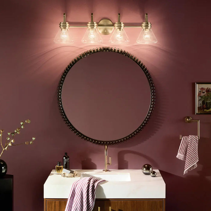 Kichler 55156 Farum 4-lt 34" Vanity Light - Champagne Bronze Clear Glass
