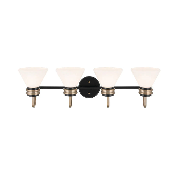 Kichler 55156 Farum 4-lt 34" Vanity Light-Black Opal Glass