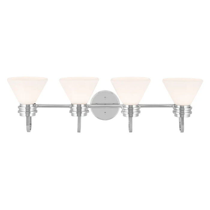Kichler 55156 Farum 4-lt 34" Vanity Light-Chrome Opal Glass
