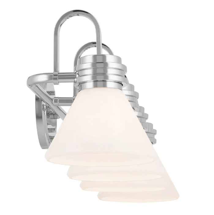Kichler 55156 Farum 4-lt 34" Vanity Light-Chrome Opal Glass