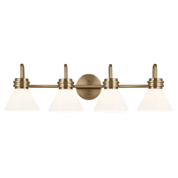 Kichler 55156 Farum 4-lt 34" Vanity Light-Champagne Bronze Opal Glass