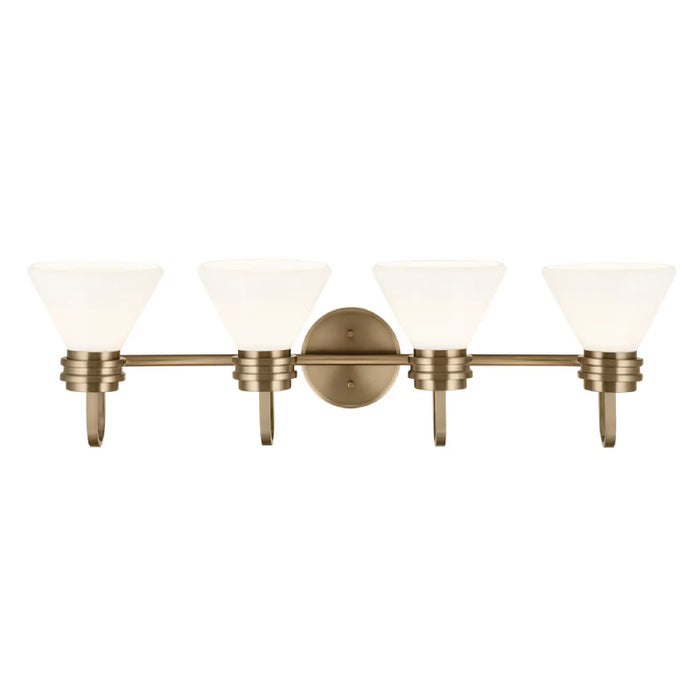 Kichler 55156 Farum 4-lt 34" Vanity Light-Champagne Bronze Opal Glass