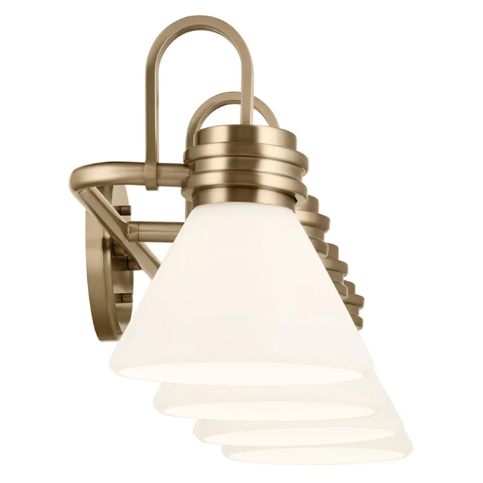 Kichler 55156 Farum 4-lt 34" Vanity Light-Champagne Bronze Opal Glass