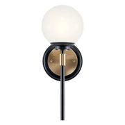Kichler 55170 Benno 1-lt 14" Tall Wall Sconce-Black with Champagne Bronze