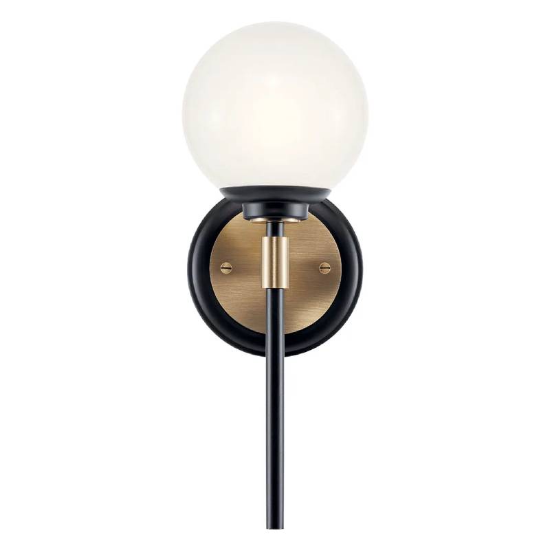 Kichler 55170 Benno 1-lt 14" Tall Wall Sconce-Black with Champagne Bronze