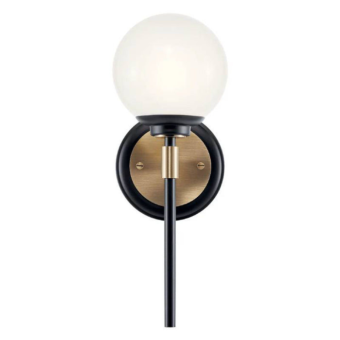 Kichler 55170 Benno 1-lt 14" Tall Wall Sconce-Black with Champagne Bronze