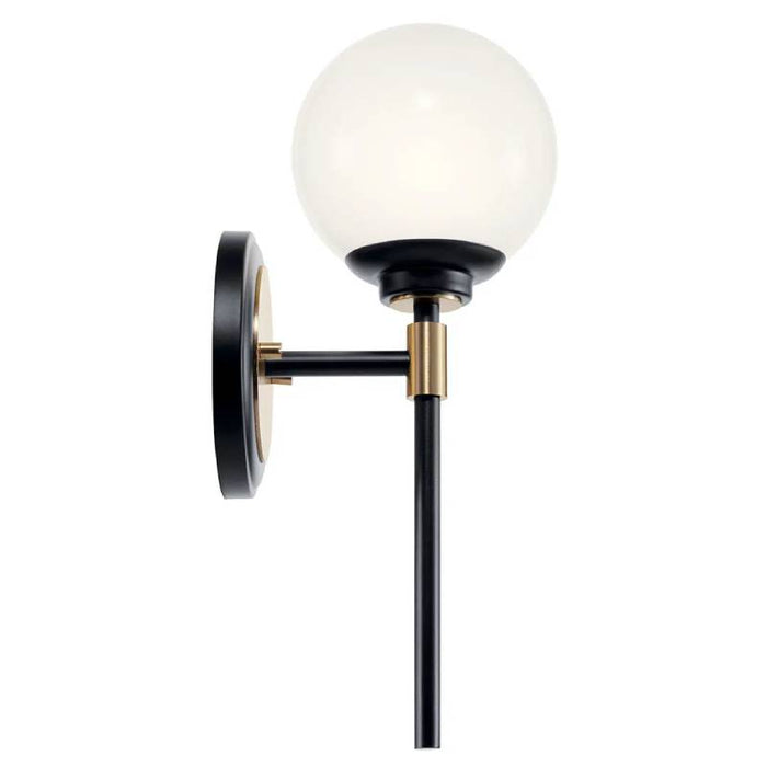 Kichler 55170 Benno 1-lt 14" Tall Wall Sconce-Black with Champagne Bronze