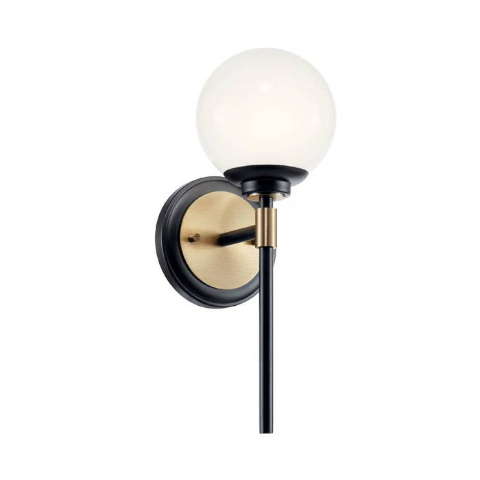 Kichler 55170 Benno 1-lt 14" Tall Wall Sconce-Black with Champagne Bronze