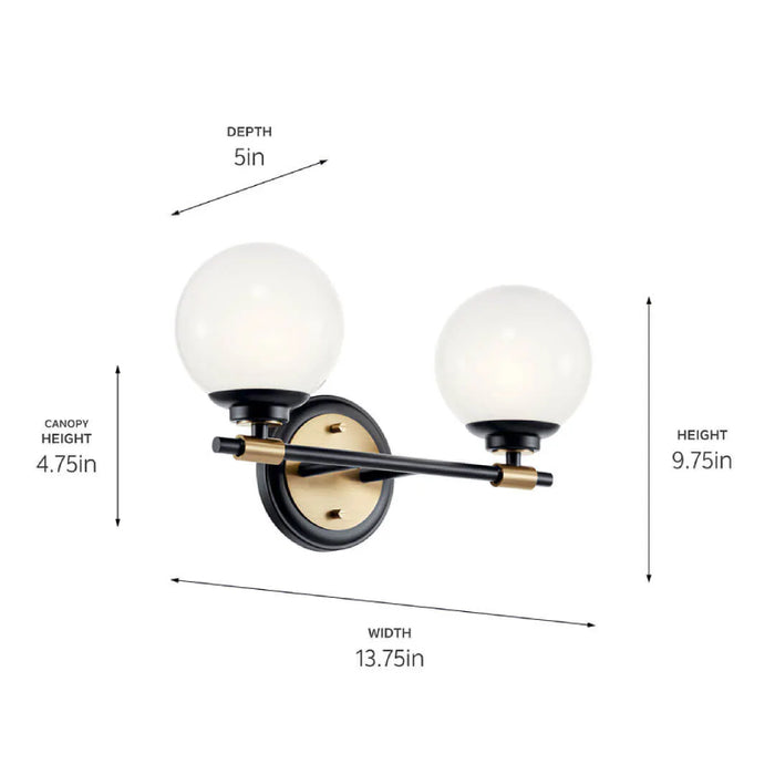 Kichler 55171 Benno 2-lt 15" Vanity Light