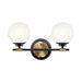 Kichler 55171 Benno 2-lt 15" Vanity Light-Black with Champagne Bronze