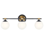 Kichler 55172 Benno 3-lt 25" Vanity Light-Black with Champagne Bronze