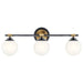 Kichler 55172 Benno 3-lt 25" Vanity Light-Black with Champagne Bronze