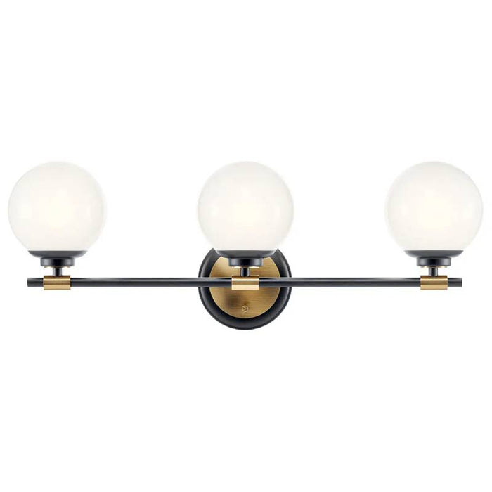 Kichler 55172 Benno 3-lt 25" Vanity Light-Black with Champagne Bronze