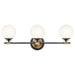 Kichler 55172 Benno 3-lt 25" Vanity Light-Black with Champagne Bronze