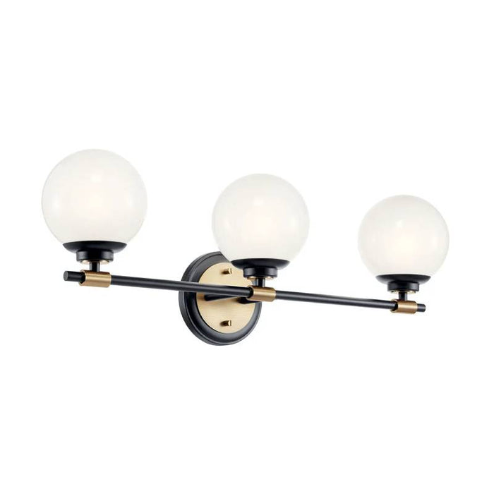 Kichler 55172 Benno 3-lt 25" Vanity Light-Black with Champagne Bronze