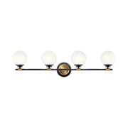 Kichler 55173 Benno 4-lt 34" Vanity Light - Black/Champagne Bronze