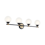 Kichler 55173 Benno 4-lt 34" Vanity Light - Black/Champagne Bronze