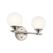 Kichler 55171 Benno 2-lt 15" Vanity Light-Polished Nickel