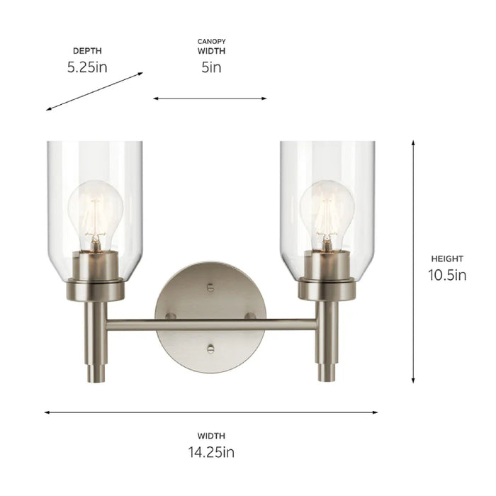 Kichler 55184 Madden 2-lt 14" Vanity Light