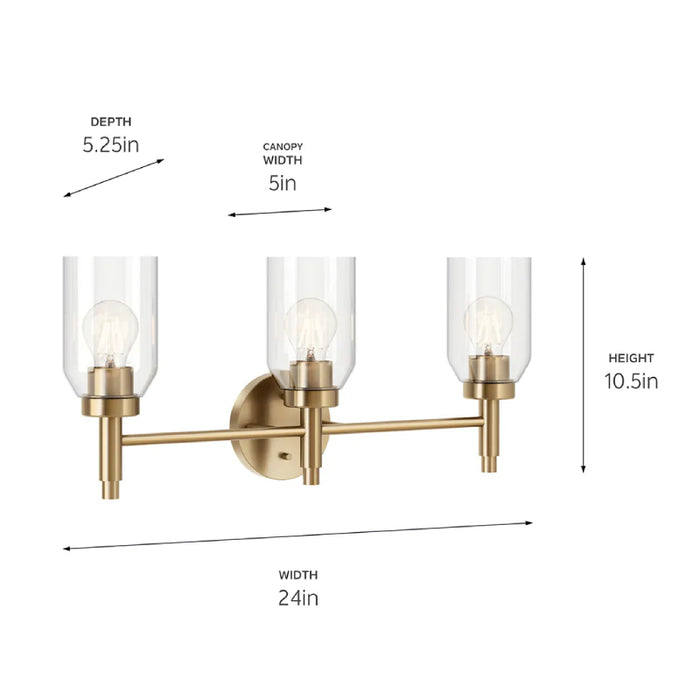 Kichler 55185 Madden 3-lt 24" Vanity Light
