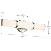 Kichler 55187 Rosh 1-lt 18" LED Vanity Light, 5 CCT Selectable