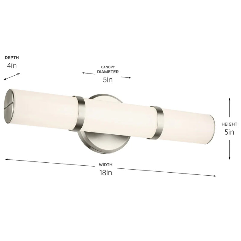Kichler 55187 Rosh 1-lt 18" LED Vanity Light, 5 CCT Selectable