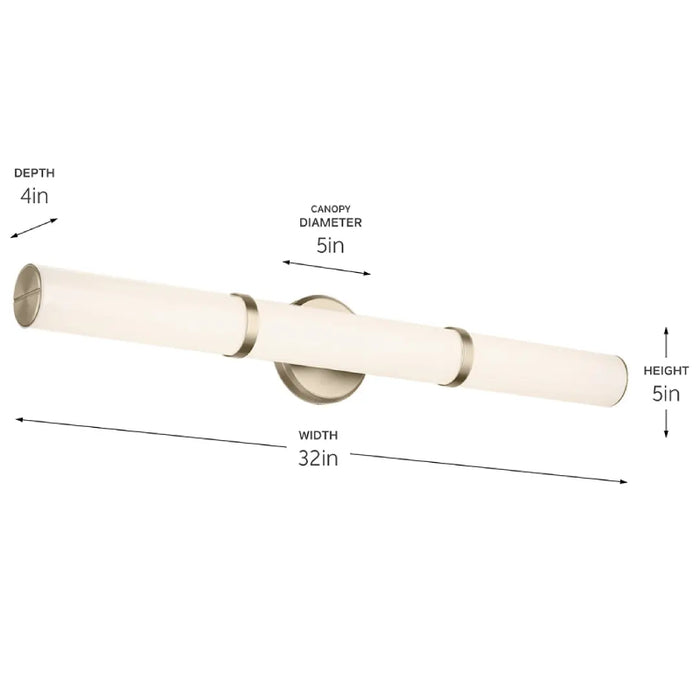 Kichler 55189 Rosh 1-lt 32" LED Vanity Light, 5 CCT Selectable