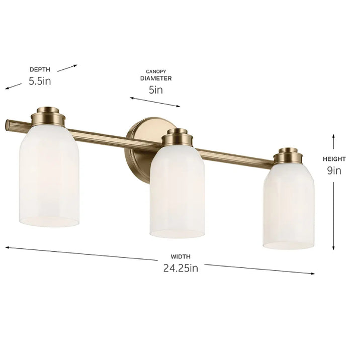 Kichler 55202 Shae 3-lt 24" Vanity Light