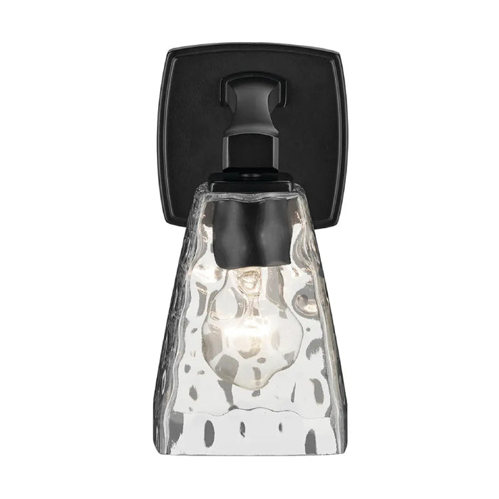 Kichler 55214 Marant 1-lt 10" Tall Wall Sconce - Black Clear Water Glass