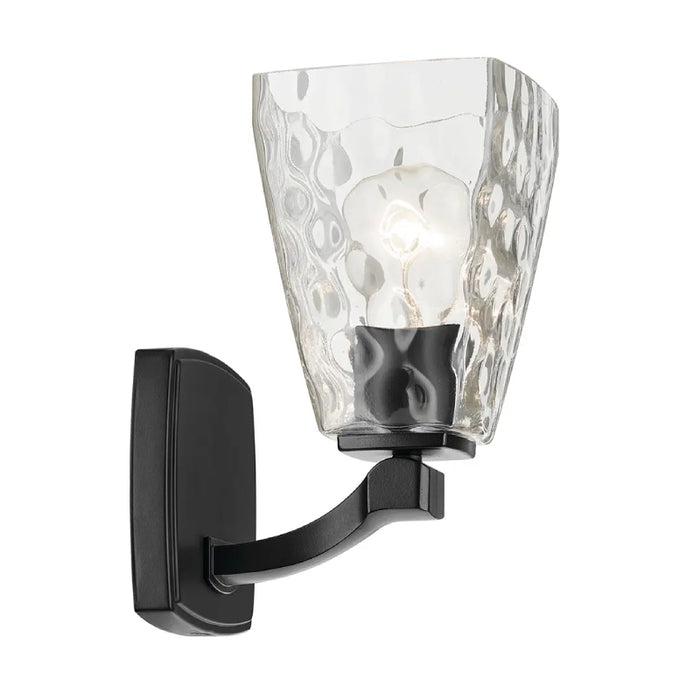 Kichler 55214 Marant 1-lt 10" Tall Wall Sconce - Black Clear Water Glass