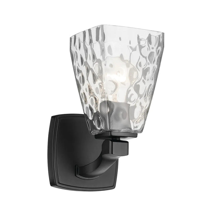 Kichler 55214 Marant 1-lt 10" Tall Wall Sconce - Black Clear Water Glass