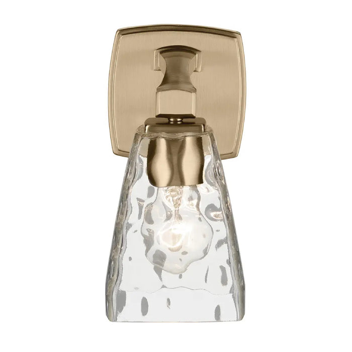 Kichler 55214 Marant 1-lt 10" Tall Wall Sconce - Champagne Bronze Clear Water Glass