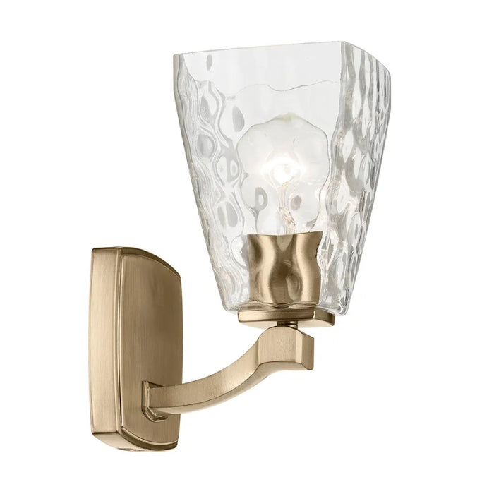 Kichler 55214 Marant 1-lt 10" Tall Wall Sconce - Champagne Bronze Clear Water Glass