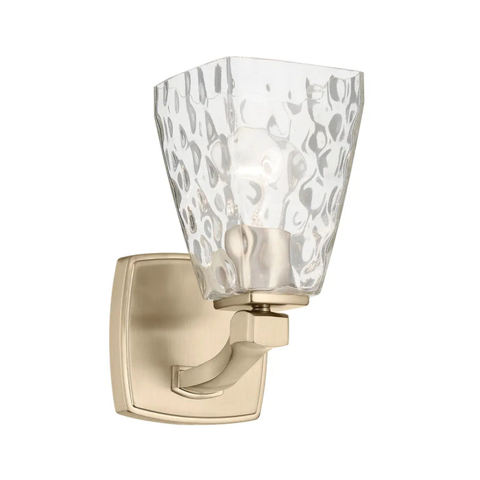 Kichler 55214 Marant 1-lt 10" Tall Wall Sconce - Champagne Bronze Clear Water Glass