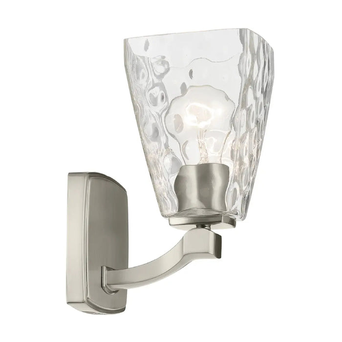 Kichler 55214 Marant 1-lt 10" Tall Wall Sconce - Brushed Nickel Clear Water Glass