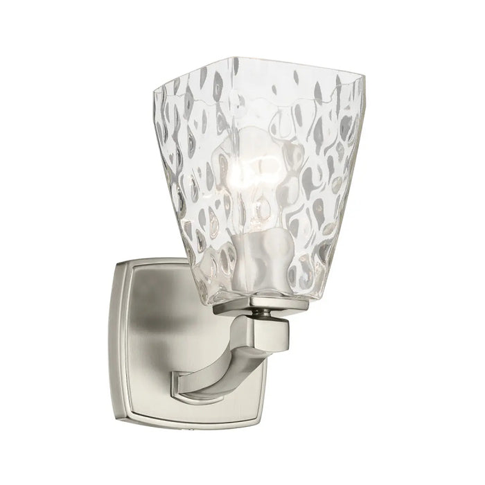 Kichler 55214 Marant 1-lt 10" Tall Wall Sconce - Brushed Nickel Clear Water Glass