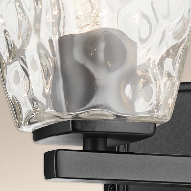 Kichler 55215 Marant 2-lt 14" Vanity Light - Black Clear Water Glass