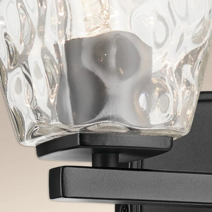 Kichler 55215 Marant 2-lt 14" Vanity Light - Black Clear Water Glass