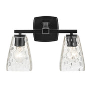 Kichler 55215 Marant 2-lt 14" Vanity Light - Black Clear Water Glass