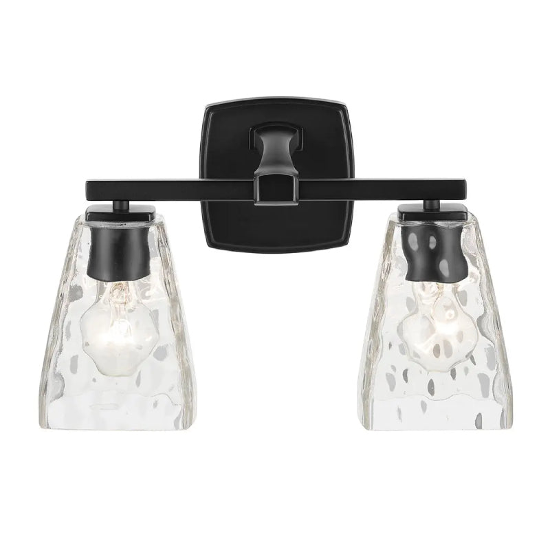 Kichler 55215 Marant 2-lt 14" Vanity Light - Black Clear Water Glass