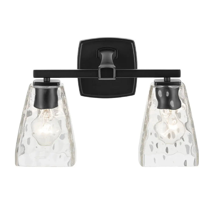 Kichler 55215 Marant 2-lt 14" Vanity Light - Black Clear Water Glass